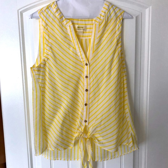 Maeve Tops - NWOT Maeve Anthropologie yellow v neck tie front